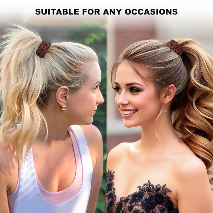 8Pcs Silk Scrunchies Hair Ties for Women & Girls, Mulberry Silk Scrunchies No-Damage Thin Satin Ponytail Holders for Hair Care(Clolor 05)