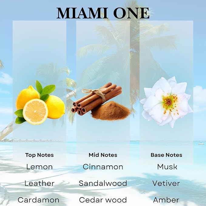 Scentia Miami One Luxury Diffuser Oil Inspired by The 1 Hotel Miami Beach- 50 ml 1.69 fl oz - Essential Oil Blend Sandalwood, Cedar & Lemon Notes for Aromatherapy Diffusers Humidifiers