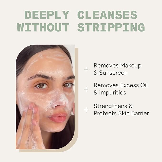 Matter of Monday Pore Minimizing Face Wash - Exfoliating Cleanser with Fruit Enzymes & Bamboo - Daily Facial Cleanser for Oily Acne Prone Skin - Deep Pore Cleanser