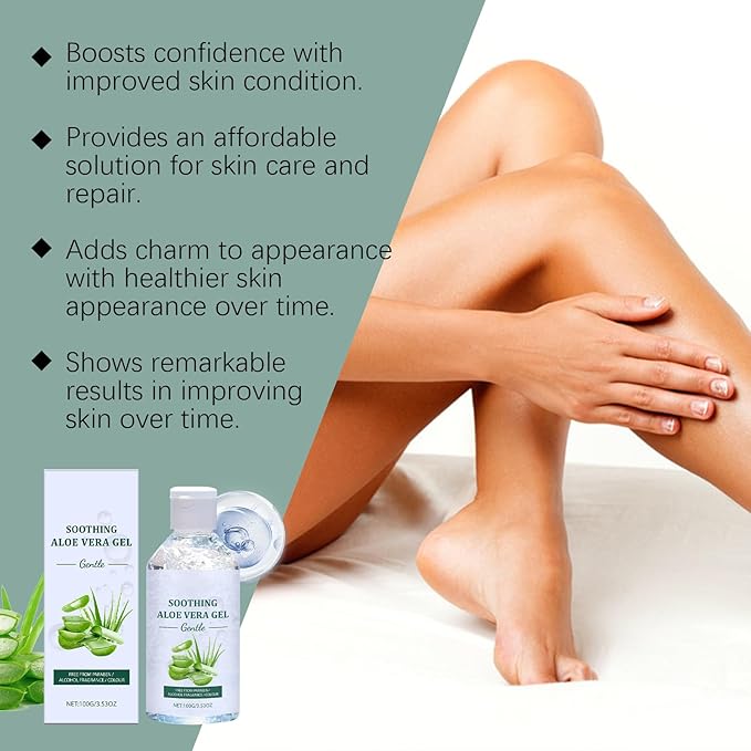 Soothing Aloe Vera Gel，Aloe Vera Gel Body Moisturizer Cream，Deeply Hydrates and Moisturizes Dry Skin and Soothes Sunburns，Suitable for All Skin Types，3.53 Oz
