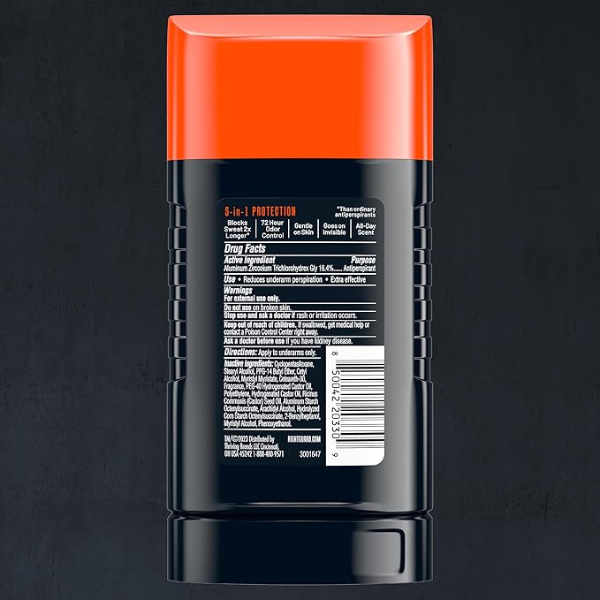 Right Guard Xtreme Defense Invisible Solid Antiperspirant Deodorant, Fresh Blast Scent - 5-in-1 Deodorant Men Can Trust, 72-Hour Odor Control, 2.6 oz (4 Pack)