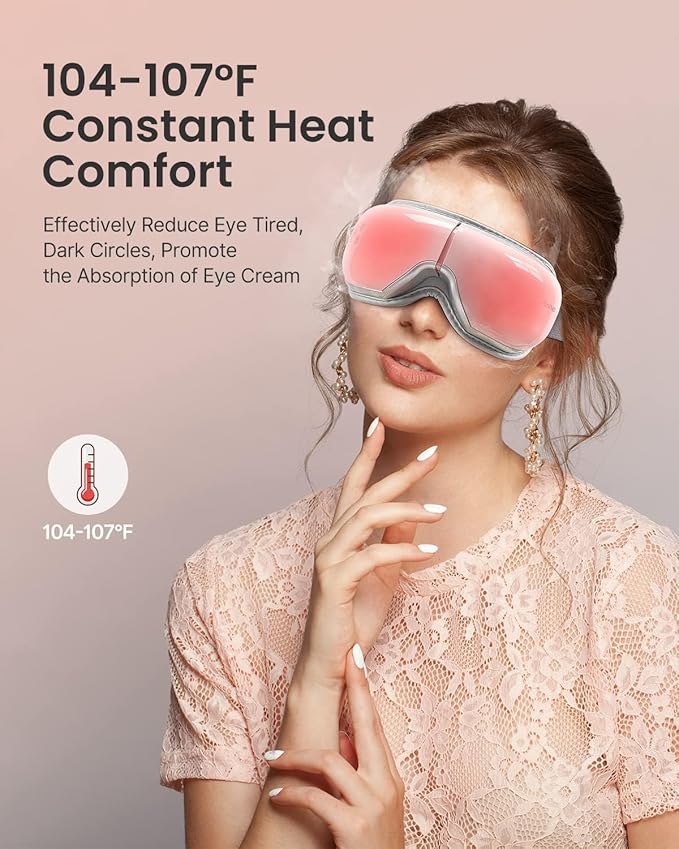 RENPHO Eyeris 1 Eye Massager with Heat, Birthday Valentines Day Gifts for Women Men Mom Dad Her Him, Eye Mask for Migraine, Smart Sleep Mask for Dry Eyes Relax, Reduce Strain