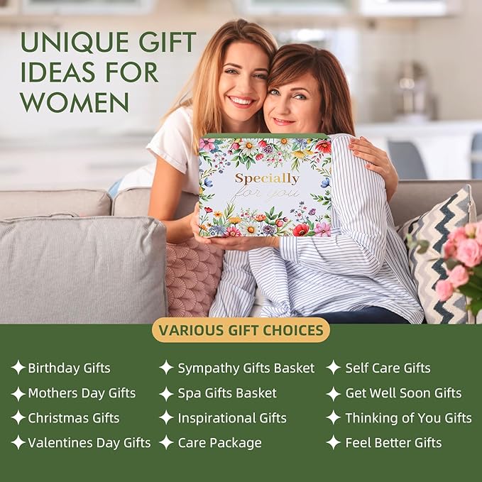 Valentines Day Gifts for Her - Romantic Spa Care Package & Self Care Gift Basket for Women, Wife, Girlfriend - Relaxation, Pampering, Thinking of You, Birthday Gift Box