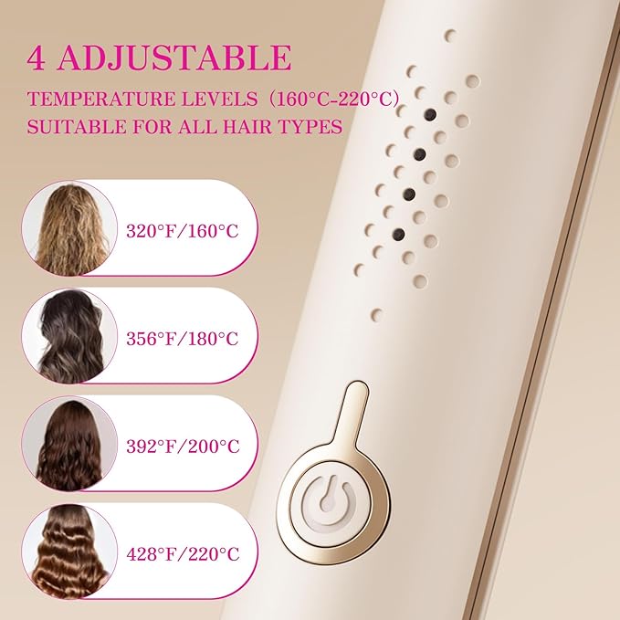 Waver Curling Iron Hair Crimper 1.25 Inch Crimper Hairs Tool with Ceramic 3 Barrel Ionic Deep Hair Waver for Women Hairs Curler for Long & Short, Easy to Use, Dual Voltage, Anti-Scald (White)