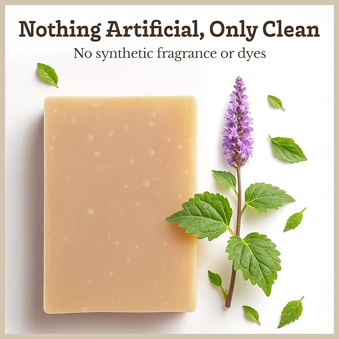 Southern Natural Goat Milk Soap Bar (Patchouli 3 Pack) For Dry Sensitive Skin. Natural, Handmade Soap For Men, Women, Kids & Baby. Use On Face & Body