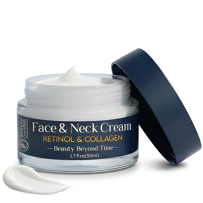 Hermony Essentials Collagen, Retinol & Hyaluronic Acid Cream – Anti Aging Face & Neck Daily Moisturizer, Firming, Lightweight, Fast Absorbing Cream Skincare for Women, American Brand, 1.7 fl oz