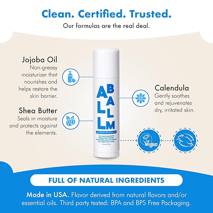 Zizia Unscented Multi All Balm Stick – Moisturizing and Hydrating Stick for Lips, Hands & Body – with Shea Butter, Jojoba Oil, Aloe Vera, Calendula – Beauty Moisturizer - Travel Essentials - 0.5 oz