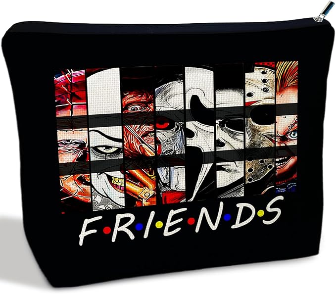 CLHHM Friends Tv Show Merchandise Makeup Bag Horror Movie Gifts for Women Horror Movie Merch Zipper Pouch Bag for Fans Gifts Movie Lover