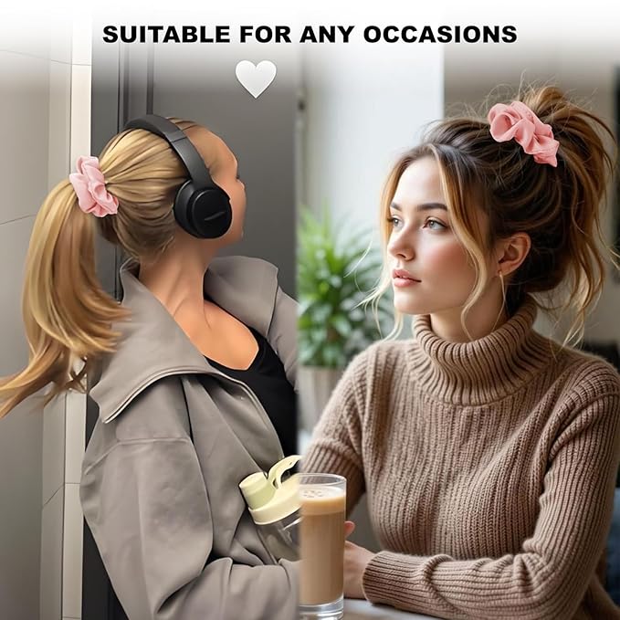 6 Pcs Silk Satin Scrunchies for Hair Sleep Silk Hair Ties for Women Girls Hair Scrunchies for Ponytails Holders Smooth Hair Accessories Gentle on Hair