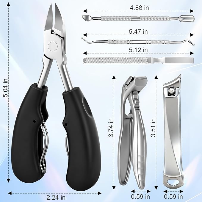 Upgraded Senior-Friendly Heavy-Duty Toenail Clipper, Large-Size Angled Toenail Clipper for Men, Seven-Angle Curved Nail Clippers, Heavy-Duty Wide-Blade Ingrown Toenail Specific Nail Clipper.