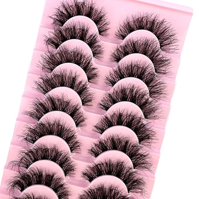 HBZGTLAD Soft Mink Eyelashes 3D Curl Winged End Eye Elongated Fake Lashes Thick Handmade Natural False Eyelash Messy Cross Lash Wholesale (LN118)