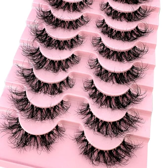 HBZGTLAD Soft Mink Eyelashes 3D Curl Winged End Eye Elongated Fake Lashes Thick Handmade Natural False Eyelash Messy Cross Lash Wholesale (LN121)
