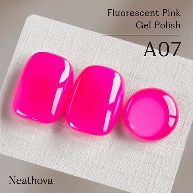 15ML Gel Nail Polish Pure Sheer Same Color Same Bottle Soak Off Gel Polish Art Manicure Salon DIY at Home for Women (Neon Hot Pink) 1PCS