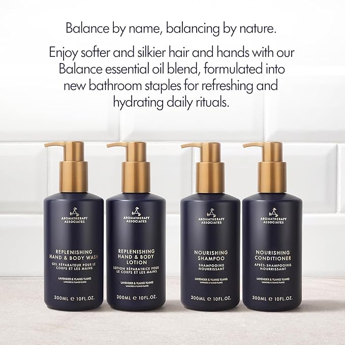Aromatherapy Associates Balance Replenishing Conditioner, Hydrating Vegan Conditioner for Women and Men with Lavender & Ylang Ylang, Daily Hair Care for Dry or Oily Hair, 10 fl oz