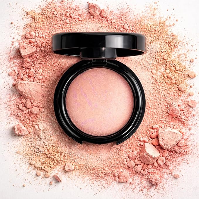 K'APEINE Baked Blush, Light Pink Single Powder Blush for Cheeks Shimmer Silky Smooth Pressed Powder Blushes Highly Pigment Makeup Palette Long-Lasting Face Makeup for Women Beauty for Festivals-02#