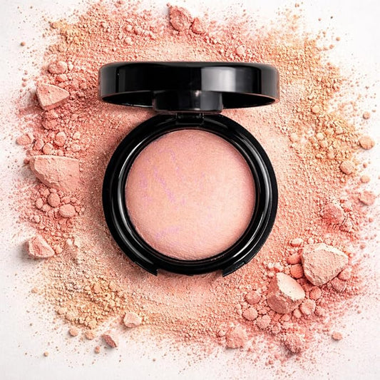 K'APEINE Baked Blush, Light Pink Single Powder Blush for Cheeks Shimmer Silky Smooth Pressed Powder Blushes Highly Pigment Makeup Palette Long-Lasting Face Makeup for Women Beauty for Festivals-02#