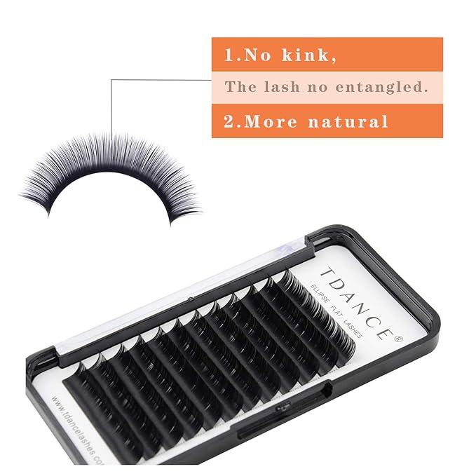 TDANCE Classic Lash Extensions Flat Lashes Eyelash Extensions 0.15mm CC Curl Ellipse Eyelash Extensions 8mm Mixed Black Matte Individual Lashes Salon Use(Flat,CC-0.15,8mm)