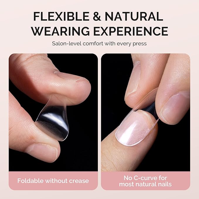 MelodySusie Short Oval Round Almond X Nail Tips - 300Pcs 15 Sizes Clear Acrylic,Half Matte Full Cover Press on Nails for DIY Extension & Salon Use, Pre-Shaped for Long-Lasting Manicure