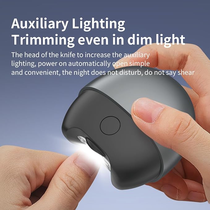 Electric Nail Clipper for Baby, Adults & Seniors - Safe USB Rechargeable Nail Trimmer with LED Light & Adjustable Speed - Gentle & Precise Nail Care Tool for All Ages
