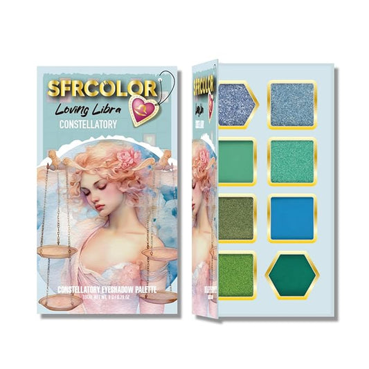12-Color Zodiac Eyeshadow Palette, Matte Metallic Shimmer Pressed Pigments, Highly Pigmented Makeup Palette for Professional & Daily Eye Makeup (8288 Libra)