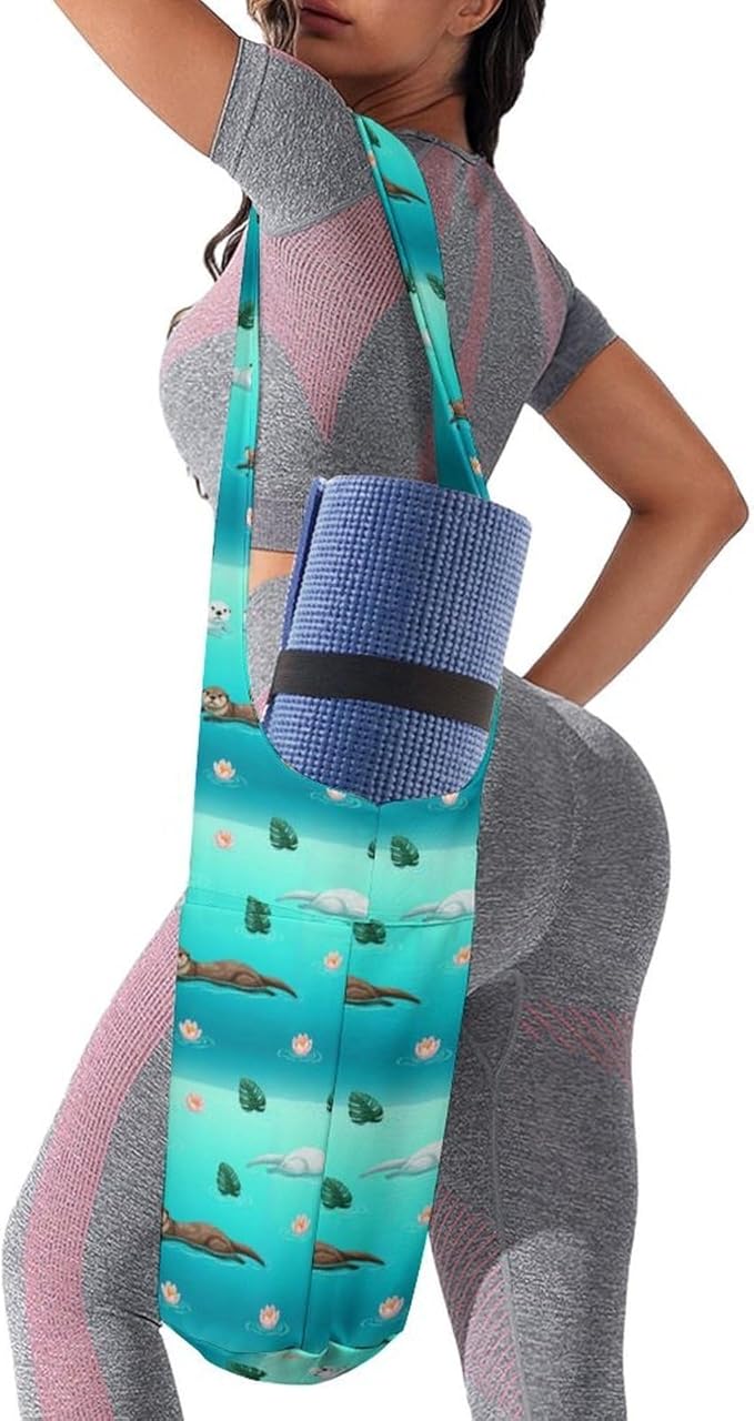 Portable Single Shoulder Yoga Mat Bag Carrier with Pocket Spacious Storage for Yoga Gym Fitness