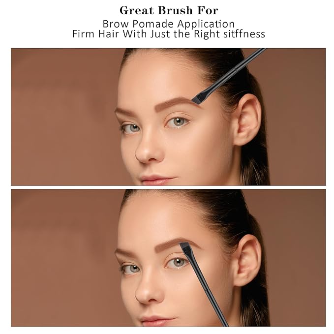 3 Pcs Fine Angled Eyeliner Brush Set - Precision Gel Eye Liner & Brow Tint Brushes - Ultra Thin Slanted Flat Angle Makeup Brush for Beauty Eye Makeup Tool