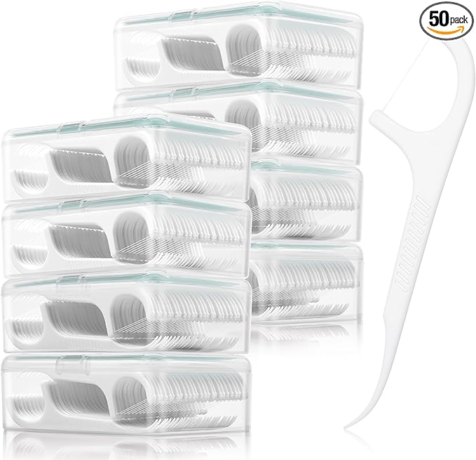 400 Count Floss Picks Dental Tooth Picks Floss Sticks Flossers Strong Toothpicks in Handy Travel Cases for Family Restaurant Bulk Adults Teeth Cleaning