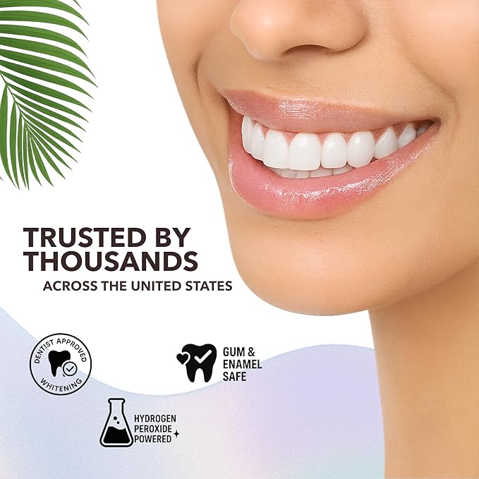 Purli Teeth Whitening Strips 9-Day Treatment – Natural Coconut Oil, Professional Effects, Gum & Enamel Safe, Dry Strip