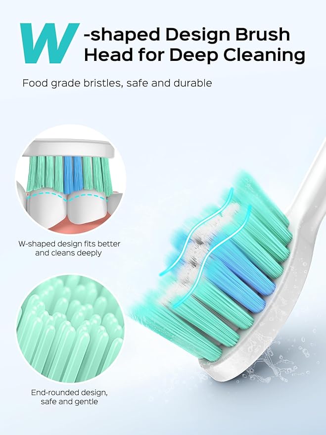 COSLUS Sonic Electric Toothbrush for Kids & Adults C40(DY-108Pro): 47000 VPM for Deep Cleaning with Travel Case - 5 Modes for Sensitive Teeth & Braces, Wireless Charging, 6 Brush Heads, Pink (1PC)