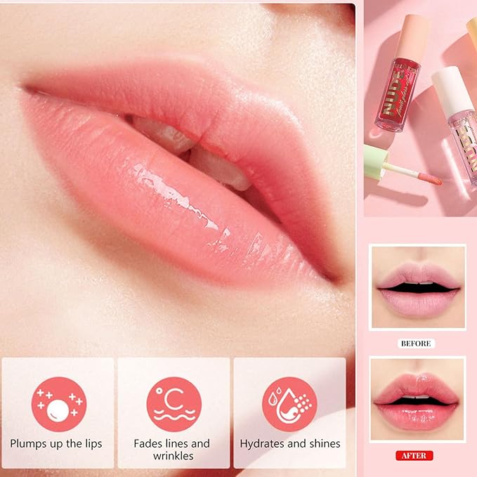 Hydrating Lip Glow Oil Plumping Lip Tint Fruit Hydrating