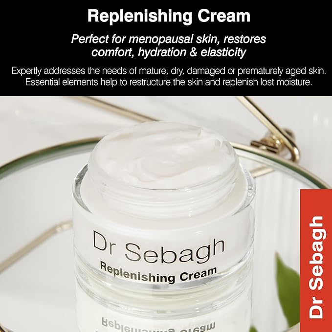 Dr Sebagh Replenishing Cream (1.7 fl oz) - Repairing & Hydrating Moisturizer - Facial Moisturizer for Dry Skin - Vitamin E, Retinol & Collagen Cream for Face - Soothes & Restores Radiance