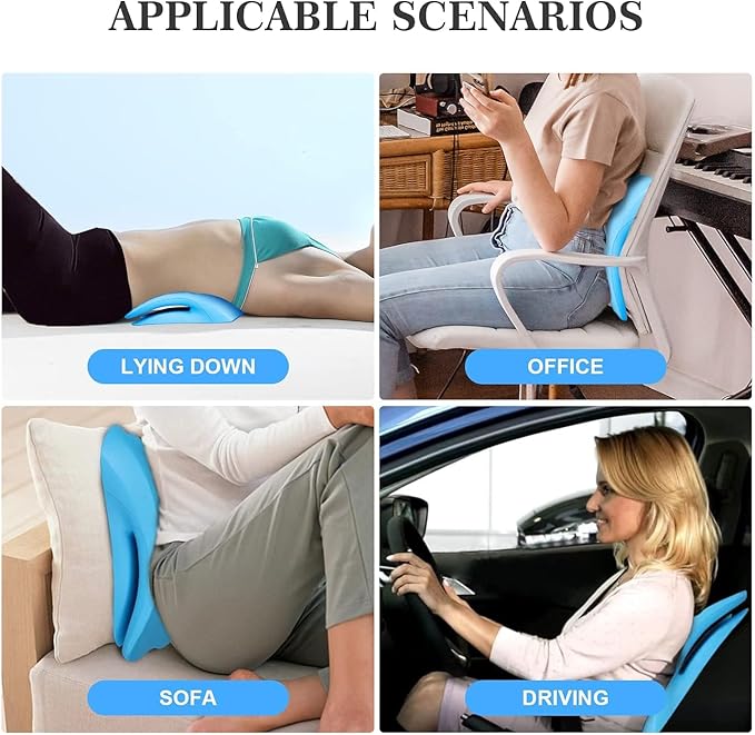 Z3 Back Stretcher for Back Pain Relief, Lower Back Stretcher Back Stretching Cushion, Lumbar Stretcher Device Helps with Spinal Stenosis Herniated Disc Sciatica Nerve, Blue (Blue)