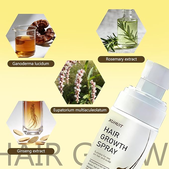Hair Growth Spray for Women & Men with Rosemary Oil & Biotin - Help Reduce Hair Thinning & Hair Loss for Healthier-Looking Hair - Non-Greasy Fast Absorbing Scalp Spray - 60ml (01)