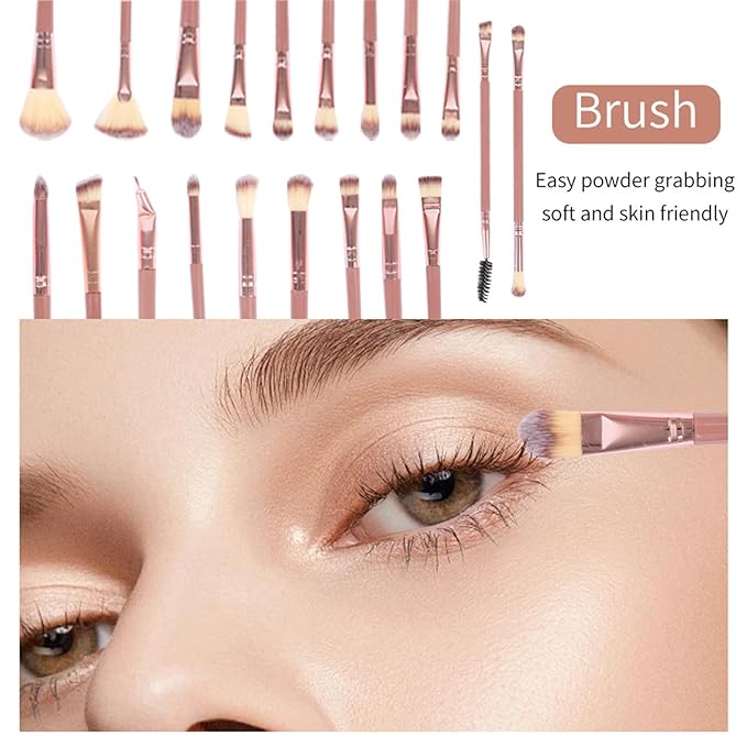 atrccs 48pcs Pink Makeup Brush Set, Professional & Beginner-friendly Premium Synthetic Makeup Brushes Kit, Multi-functional Makeup Brushes Tool Set for Foundation Powder Concealers Eye Shadows Blush