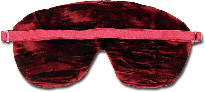 Candi Andi Handmade Opulence Yoga Eye Pillow - Weighted Flaxseed Fill, Lavender Aromatherapy, Satin & Velvet, Adjustable Strap - Ideal for Meditation & Restful Sleep - Ruby Red - TEMFL-RD