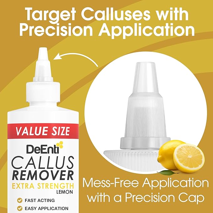 Callus Remover for Feet, Extra Strength Foot Callus Remover Gel, 16oz Salon Grade Home Pedicure Supplies for Dry Skin, Cracked Heel, Professional Strength Foot Care, Lemon