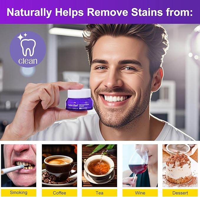 Teeth Whitening Powder - Teeth Whitening - Removes Stains - No Sensitivity - Toothpaste Power - Breath Freshener - for C1offee, Tea and Tobacco Stains 15g