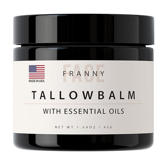 Beef Tallow For Face & Body | Grass Fed & Finished Beef Tallow Balm Infused with Essential Oils (Lavender, Jojoba) | Face Moisturizer to Revitalize and Nourish Skin - 2Oz