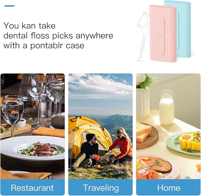 Dental Floss-LIAMOSS Floss Pick Dispenser,120 Count PinkBlue Flossers for Adults,Dental Pick,Floss Threaders,Toothpicks Sticks,The Best Dental Tools for Cleaning Teeth & Oral Care…