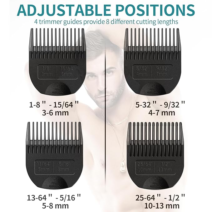 4 Pack Professional Guards for Manscaped Lawn Mower 3.0- NFZEQ Fit The Lawn Mower 3.0 Groin Hair Trimmer with Organizer,Adjustable Lawnmower 3.0 Trimmer Guards,Cutting Lengths from 1/8" to 1/2"