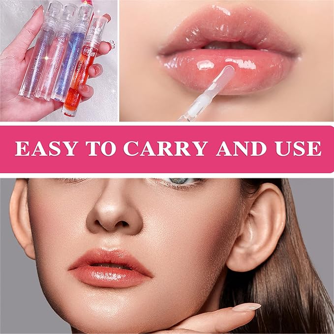 6 PCS Clear Glass Hydrating Lip Women,Lip