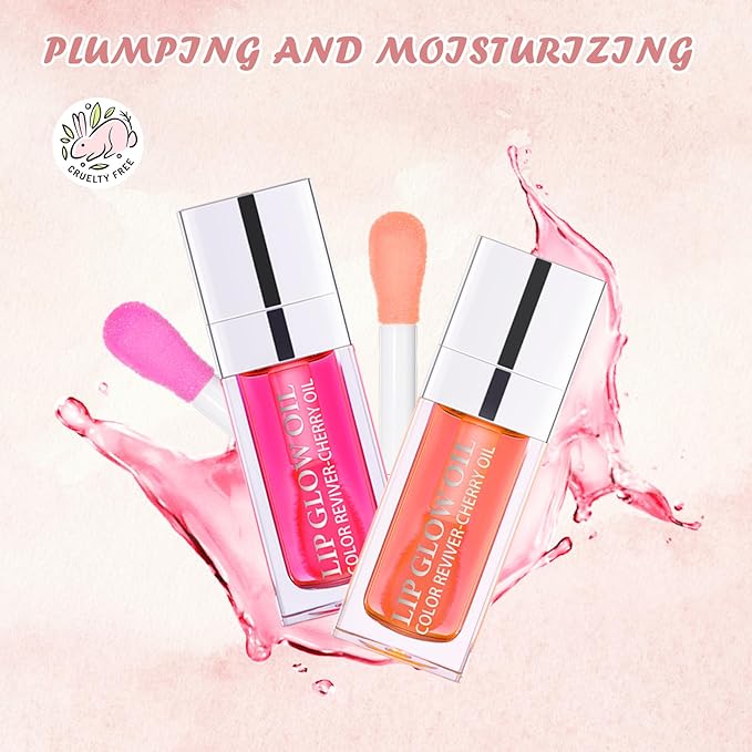 2PCS Lip Oil Set, Hydrating Lip