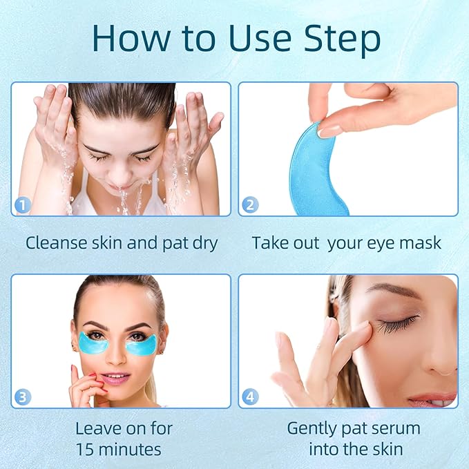 USTELIR Under Eye Patches, 40 Pairs Eye Mask for Dark Circles, Puffy Eyes, Undereye Bags,Wrinkles,Eye Mask Patches with Hyaluronic Acid, Eye Treatment Skin Care for Men & Women Gift