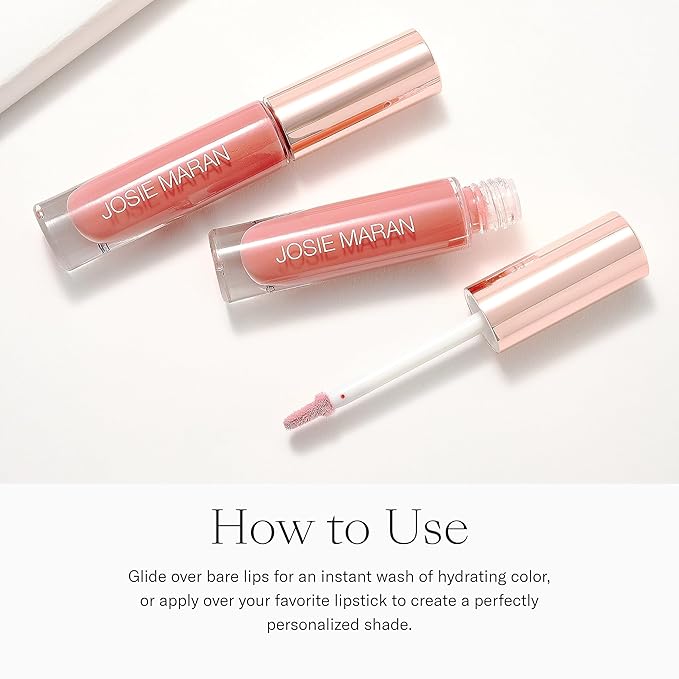 Josie Maran 3-Piece Color Makeup Kit - Argan Oil-Based Makeup Balm for Lips, Cheeks and Eyes, Hyaluronic Acid Lip Plumper & Argan Black Mascara (3 Piece Set)