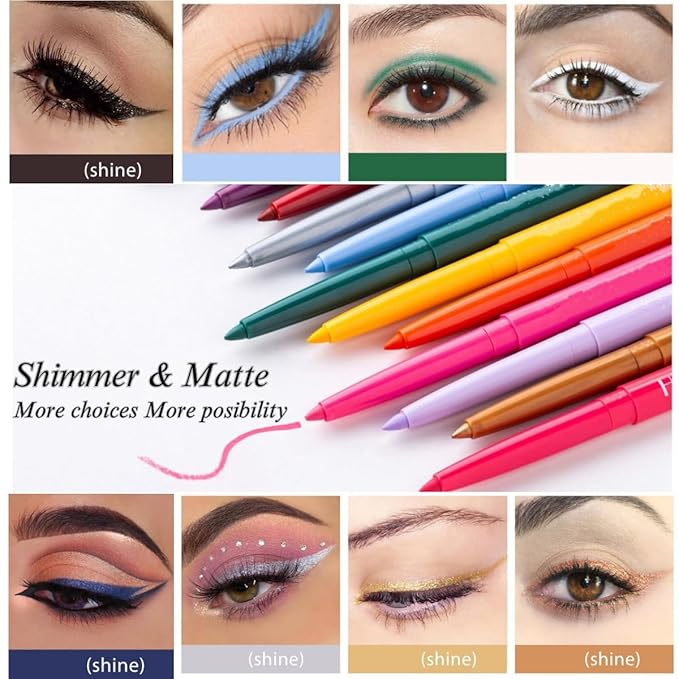 eyeliner pencil retractable eyeliner creamy pigmented smudge proof eye liner pen shimmer Dark Blue