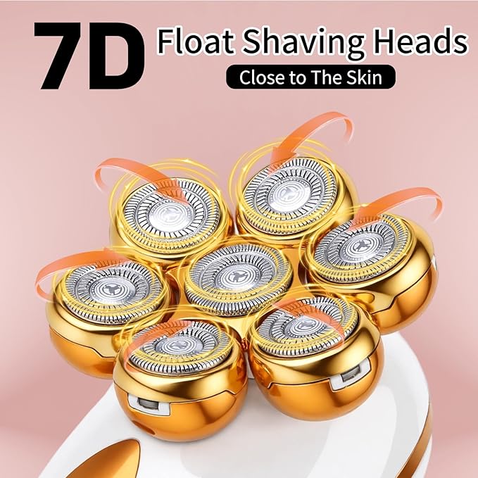 Electric Razors for Women, 7in 1 Painless Rechargeable Dusk Shaver Womens, Women's Shavers Everything, Lady Leg/Bikini/Face Hair Removal Products, Female Wet Dry Shaving Machine