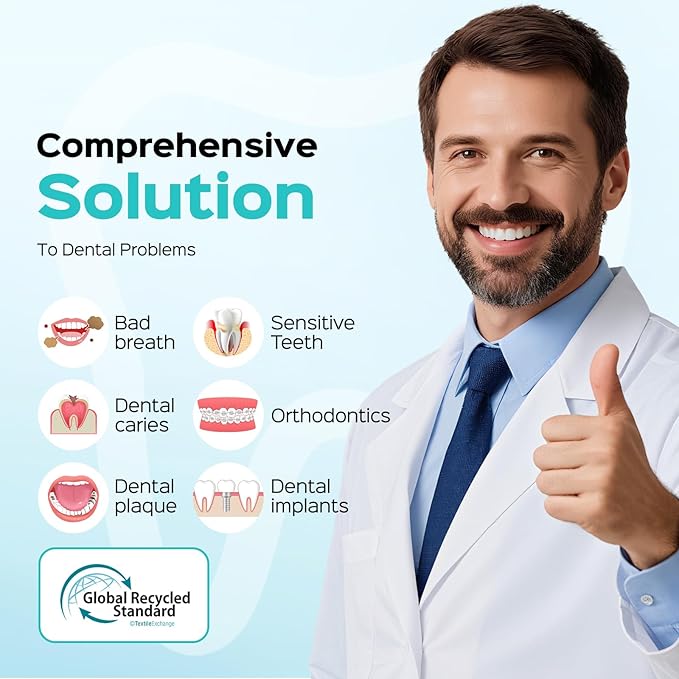 COSLUS Excellent Water Flosser for Teeth Cleaning: 12 Pressure Settings & 2 Modes for Orthodontic, Braces, Sensitive - Patented Storage, 5 Jet Tips and 600ML Tank for Family, Home Use, Black, E2
