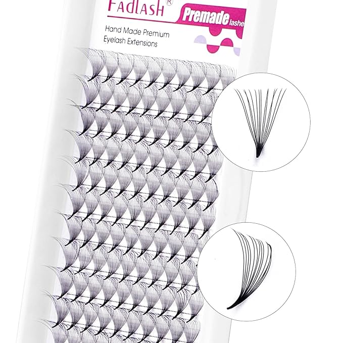 FADLASH Premade Lash Fans C Curl Premade Fans Eyelash Extensions 14D 0.07 Volume Lash Fans Premade Handmade Premade Lash Extensions Fans (14D-0.07C-14mm)