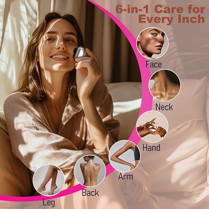 Youbella Facial Hair Removal for Women, 3D Floating Blade Rotary Razor, Wet/Dry Electric Shaver, Portable & USB Rechargeable Epilator Hair Remover for Face, Upper Lip, Chin, Arms & Legs (Silver)