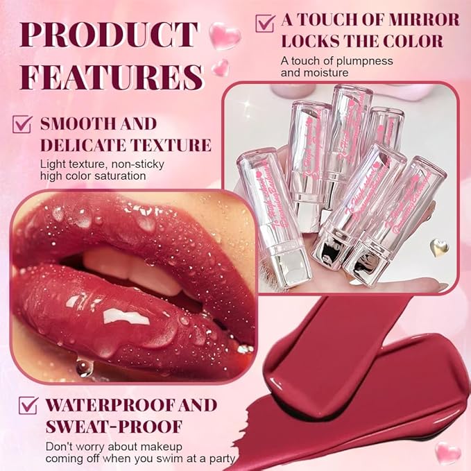 HHLTOH Plum Plumper Moisturizing Butter Lipstick for Women, Natural Tinted Lip Balm Shine Nourishing Hydrating Lip Gloss Stain for Dry Lips, Lightweight Lip Liner Care Makeup, Vegan 1Pc Dark Plum Wine